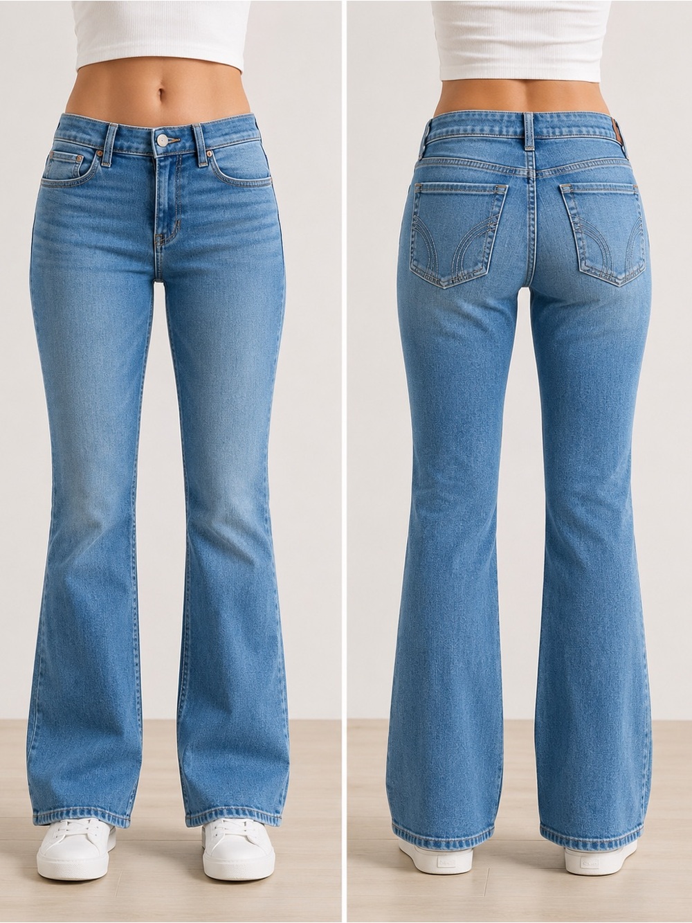 🧨SALE 4th OF JULY🧨 Y2K Casual Boot Cut Jean Petite Everyday Denim Hollister